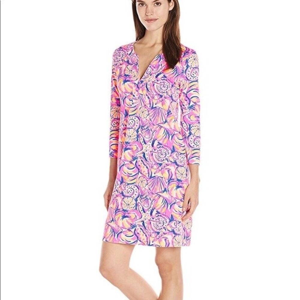 Lilly Pulitzer Riva Starfish‎ Dress Shell of A Time Shift Large Coastal Preppy